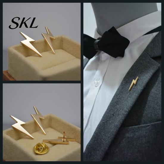 Cast Alloy Brooch Three-dimensional Brooch, Geometric Lines Lapel Pin, Men Suit Accessory with Safety Pin Base, Electroplated Fashion Accessories