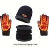 Winter Hats Knit Cap Men and Women Wool Hat Coral Fleece Scarf Outdoor Riding Hat Warm Thickening Plus Wool Neck Protect Cap