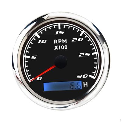 Digital Tach Hour Meter Universal RPM Gauge for 12V/24V Auto Boat Truck