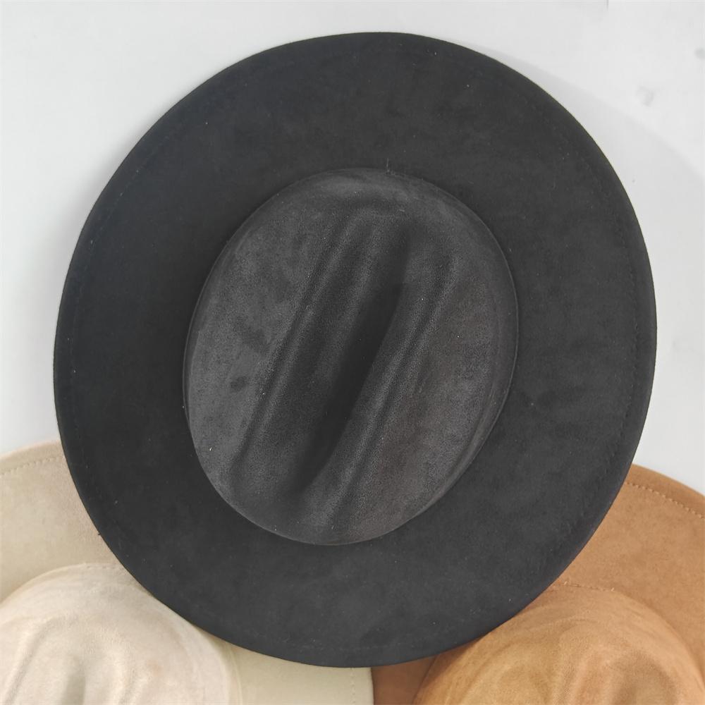 Artificial Suede Fedora Hats Vintage Winter Autumn Wide Brim Gentleman Cowboy Hat Holidays Party Cosplay Hat Sombrero Cap