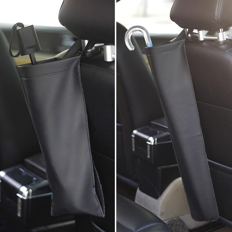 Foldable Car Waterproof Umbrella Storage Bag Auto Umbrella Holder PU Leather Cover Umbrella Storage Holder for Car Accessories