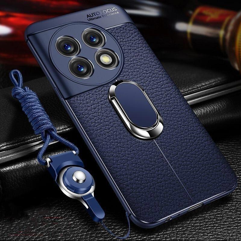 Magnetische Hülle für Oneplus 11 11R Ace 2 Pro 5G Halterungsring Handyhülle für One Plus ACE2 11 TPU Weiches Leder Stoßfester Bumper