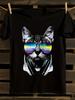 DJ Cat & Music Note T-Shirt Mens Tshirt Womens Tshirts with Letters Print Short Sleeves T-Shirt Casual Street Tee Shirt Top