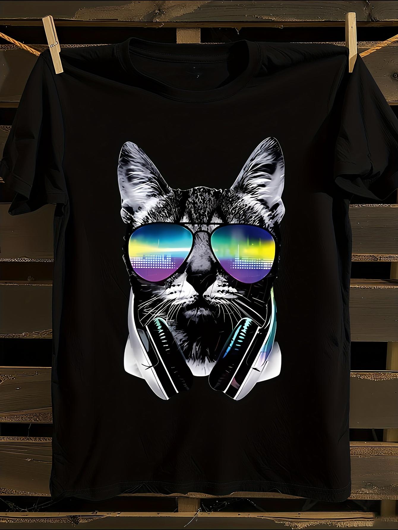 DJ Cat and Music Note T-shirt XXXXL