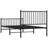 Vidaxl Struttura Letto in Metallo con Testiera e Pediera, Nera, 100X190Cm