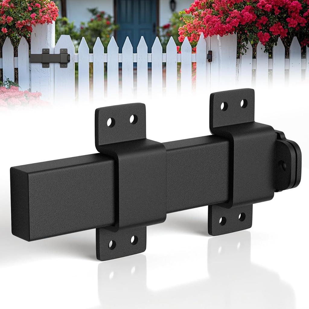 Slide Gate Latch,Heavy Duty Door Latch with Padlock Hole, Adjustable Latch Lock,Fit for Wooden Fences, Barn Door,Fence Gate,Courtyard,Shed Lock,