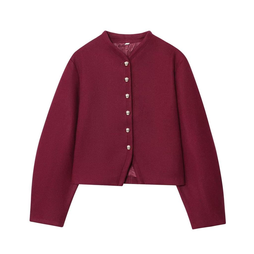 European & American Style Women's Fashion Long Sleeve Coat with Button Detail