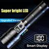 High Power Zoomable LED Flashlight, USB Rechargeable Torch with Power Indicator, Ultra Bright Long Range Lamp for Outdoor Camping