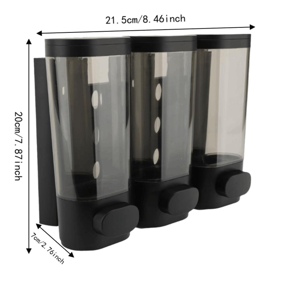 No Drill Shower Soap Dispenser 300ml Container 3 Chamber Dispenser For Hotel