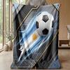 Argentina Football Printed Flannel Blanket Skin Friendly Warm Decorative Throw for Indoor Couch Bed Daily Use