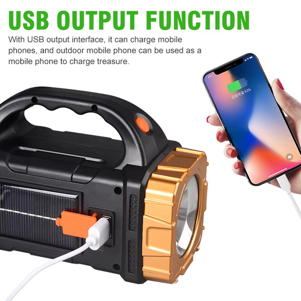 Multifunctional Portable Light Power Bank High Power LED Flashlight USB Rechargeable 1500mAh 8 Lighting Modes Powerful Spotlight
