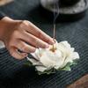 Ceramic Peony Incense Burner Creative Aesthetic Incense Holder Elegant Art Aromatic Diffuser Home Tea Table Decor Incense Tray