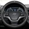 Premium Genuine Leather Steering Wheel Cover for Modern Cars: Mistra, Tucson, Santa Fe, Reina, IX35, IX25, Elantra, Langdong