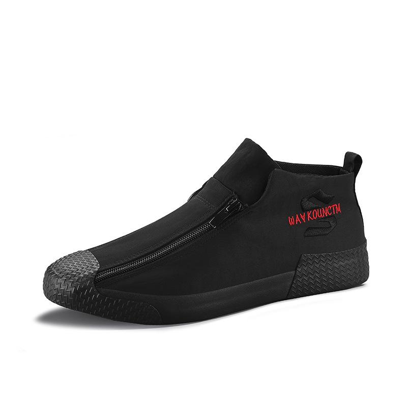 Vīriešu audekls gurnu sporta kurpes Modes divrindu rāvējslēdzēja dizains ikdienišķas plakanas kurpes Ikdienas vīriešu elpojošas kedas Zapatillas