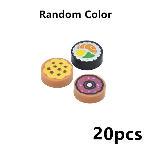 Stadt Lebensmittel Bausteine Küchenzubehör Hamburger Pizza Pommes Kuchen Schokolade Kekse MOC Steine Spielzeugkorb Teile LEDUO