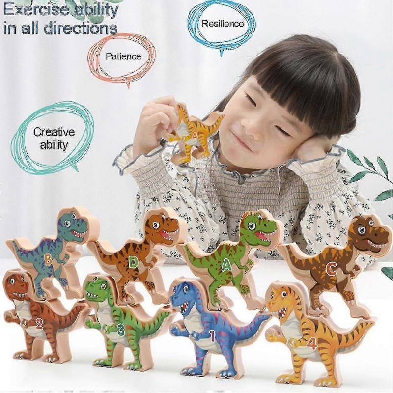 Dinosaur Balance Game Diy Building Blocks Smooth Stacking Early Educational Toys