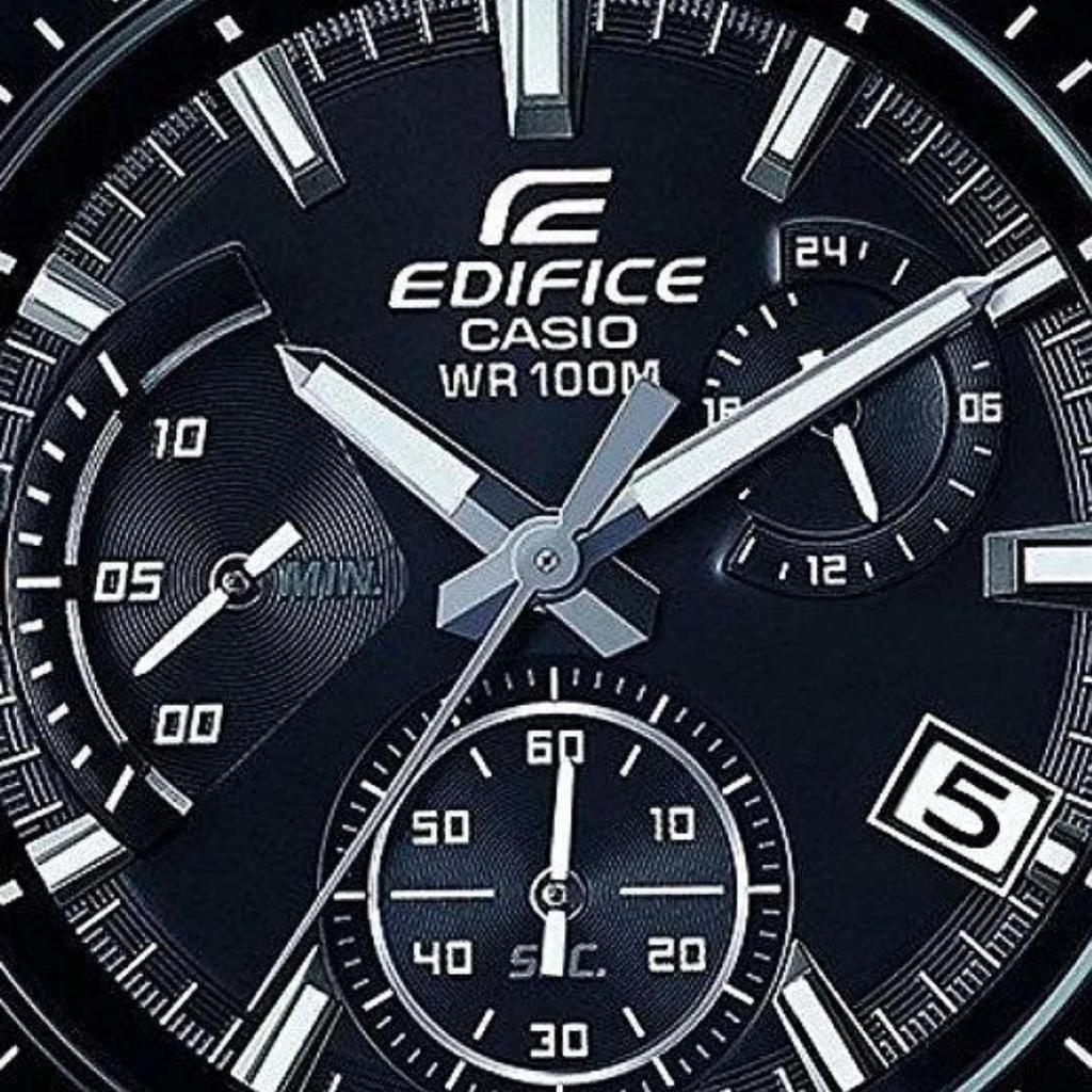 Casio Edifice Chronograph Black Genuine Leather Band Watch EFV-540L-1A