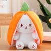 Creative Strawberry Rabbit Doll Transformed Into Little Rabbit Plush Toy Doll Carrot Birthday Gift Valentine's Day Pillow