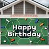 Party Backdrop Happy Birthday Birthday Soccer Green Photo Booth Background Front Door Decor