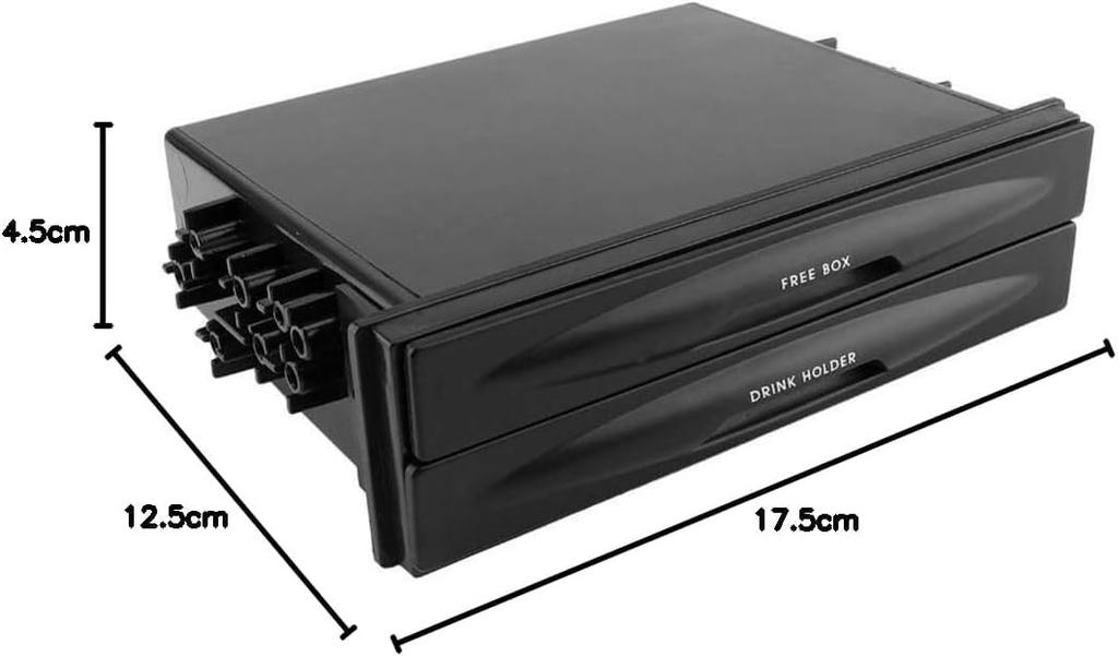 Drink Holder, 1 DIN, 2 Tiers, Multifunctional Storage Box, For Cars, Small Items, Clean