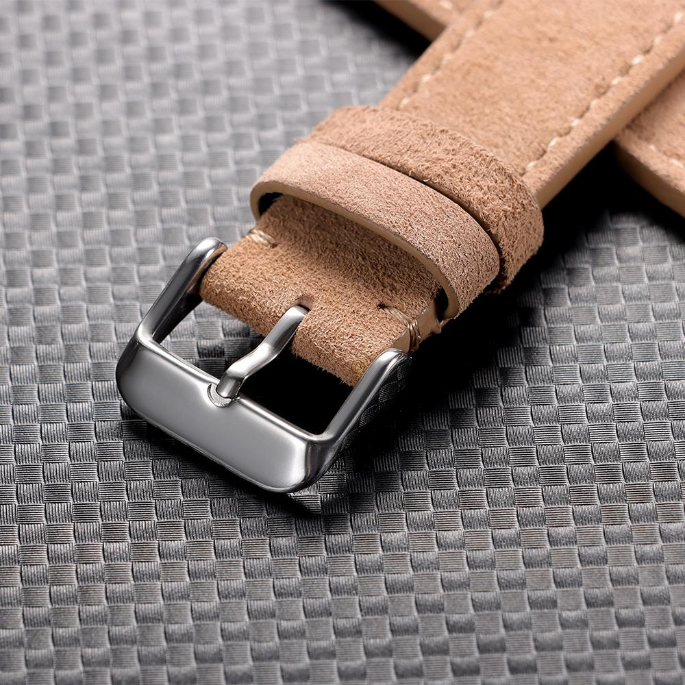 Genuine Suede Watchband 20mm 22mm for Omega for Casio for Seiko for Huawei Watch Gt2/3/4 Vintage Handmade Stitching Bracelet