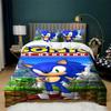 3 Pieces Movie Cartoon Sonic Bedding Set Ultra Soft Duvet Cover Set Twin Size Lightweight Quilt Cover with 2 Pillow Sham