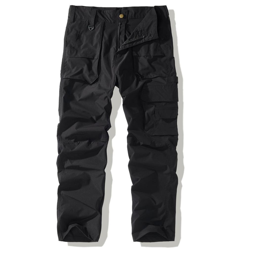 Men's multi-colored large-size long pants with multiple pockets, casual work pants