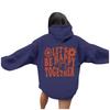 Women's long-sleeved letter-printed hooded pullover hoodie jacket