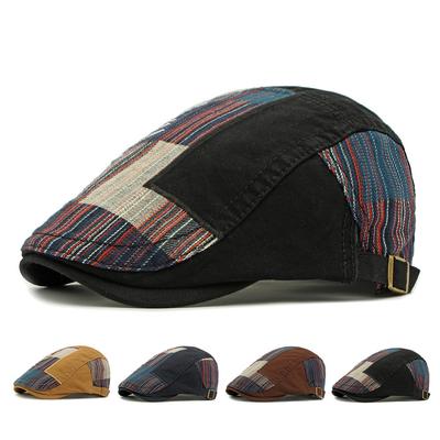 Vintage Cap Men's British Beret Cap Stitching Forward Cap