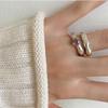 Korean-Style Irregular Pleated Open Ring: Chic, Luxurious Women's Fashion Accessory