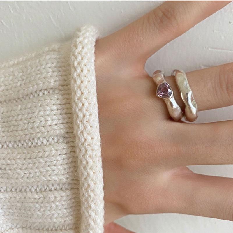 Korean-Style Irregular Pleated Open Ring: Chic, Luxurious Women's Fashion Accessory