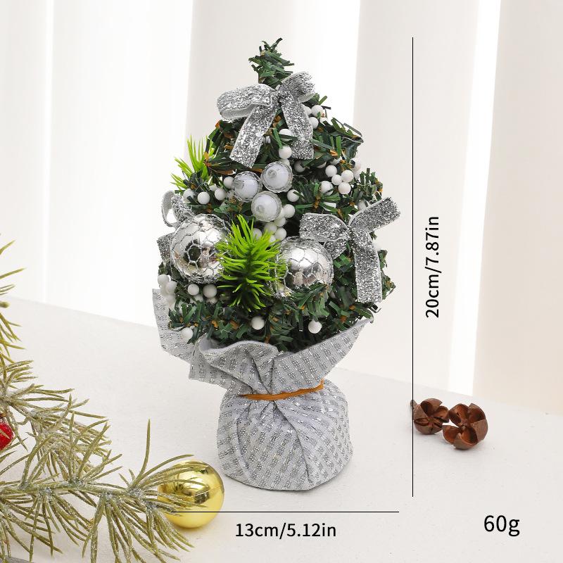 

Mini Christmas Tree Christmas Table Decoration Items Christmas Tree Ornaments Snowflake silver