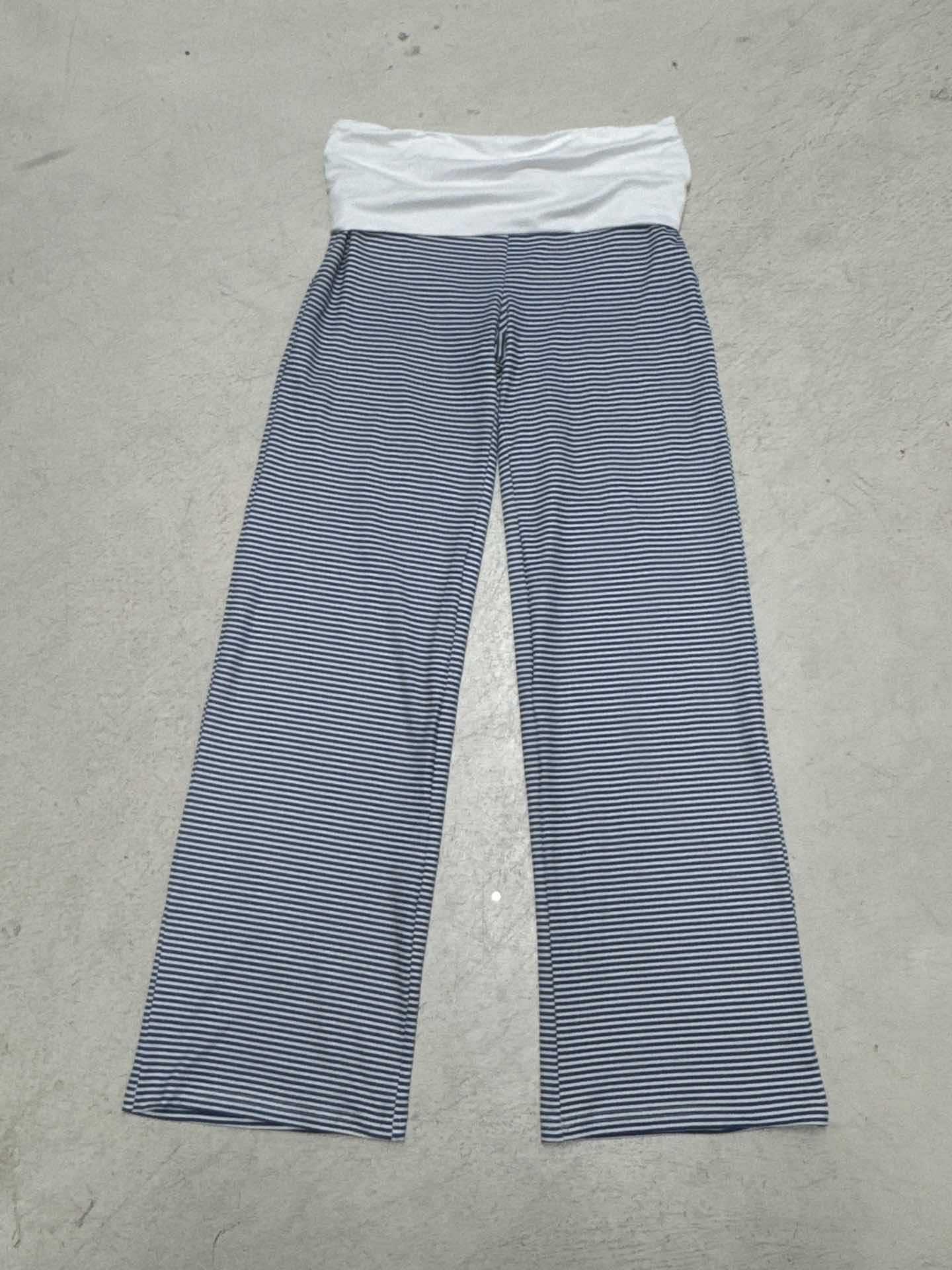 

Свободные вязаные брюки в полоску, низкая посадка, шнуровка, с кружевом, для создания ленивого образа, стройнящие, широкие штанины Small