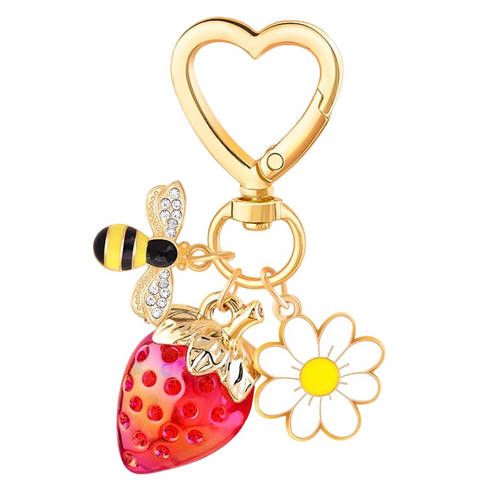1pcs Cute Strawberry,daisy,bee,-shaped Metal ,perfect for Bag Accessory,keychains and Gifts for Familes and Lovers Bag Charm