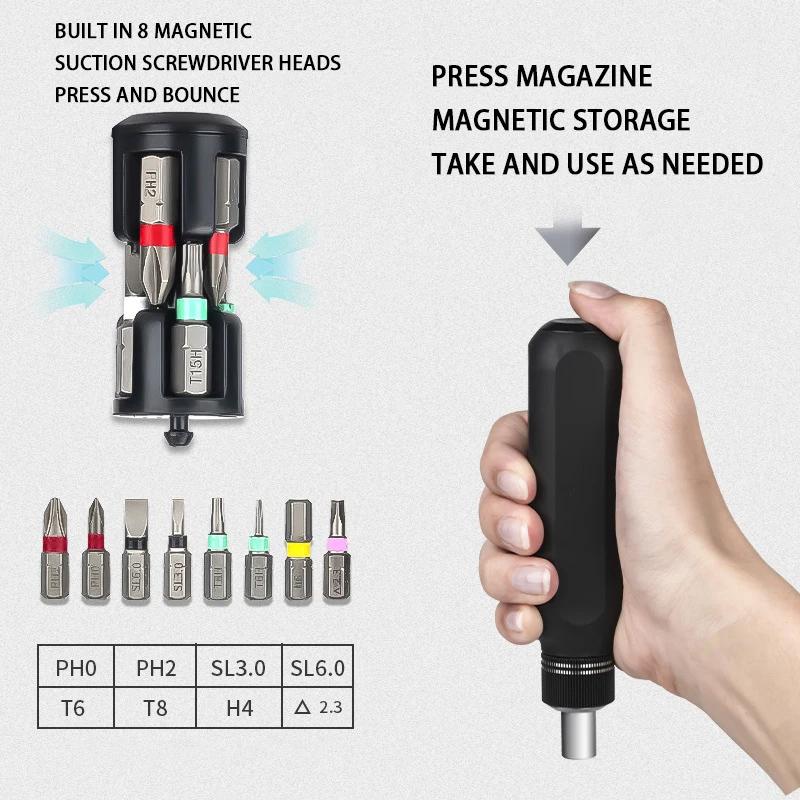 9 IN 1 Schraubendrehersatz Demontagewerkzeug CRV Stahl Kompakt Mehrwinkel Professioneller Schraubendrehersatz