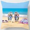 Tropical Beach Scenery Print Pattern Cushion Cover Home Living Room Sofa Decoration Square Polyester Pillow