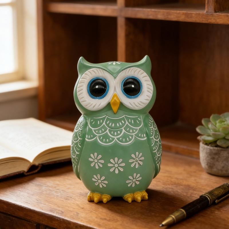 Owl Statue Home Decors Accents Small Animal Sculptures Lovely Owl Figurines for Bedroom Home Gift for Birds Lover