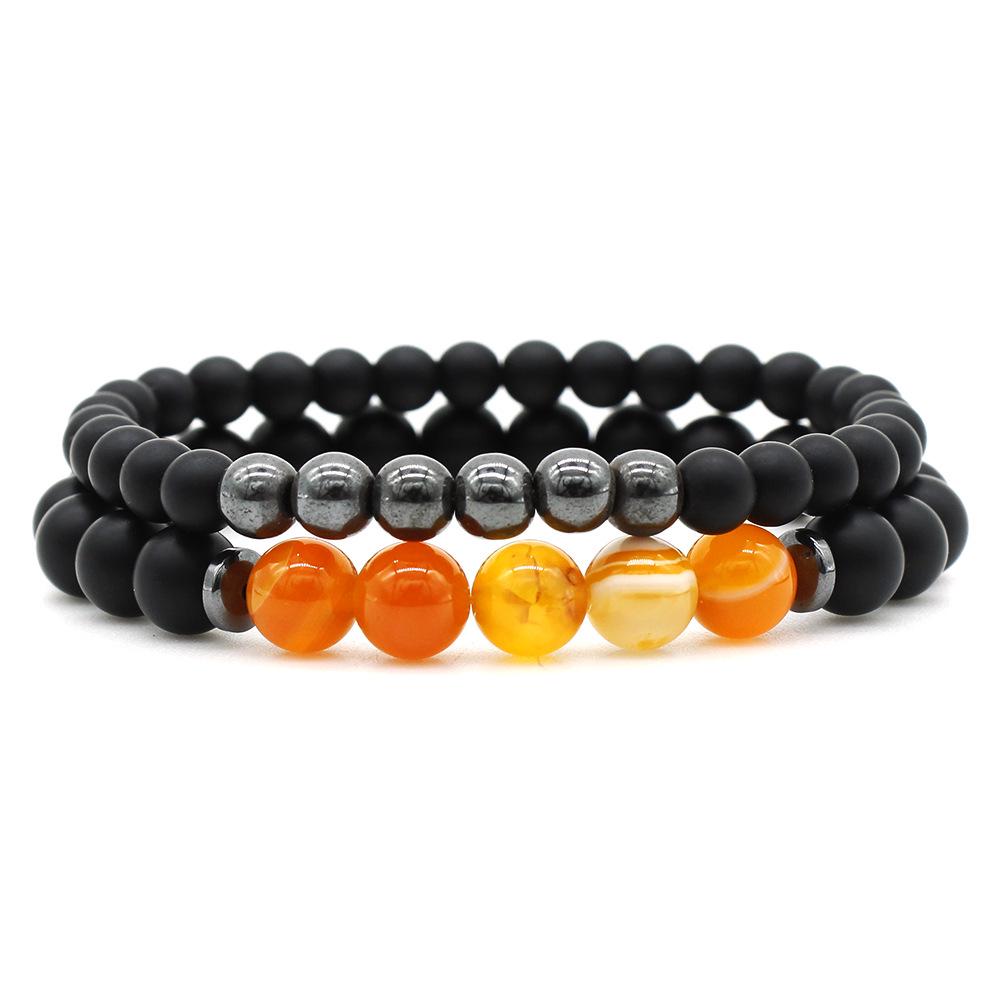Handmade Frosted Agate Beaded Magnetic Bracelet