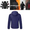 Luxurious Usb Heated Warm Back Cervical Spine Hooded Winter Jacket For Motorcycle Skiing