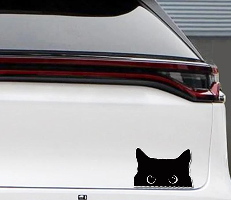 Funny Cat with Big Eyes Car Sticker Vinyl Waterproof Reflective Decal for Car Window Bumper Automotive Exterior Decor