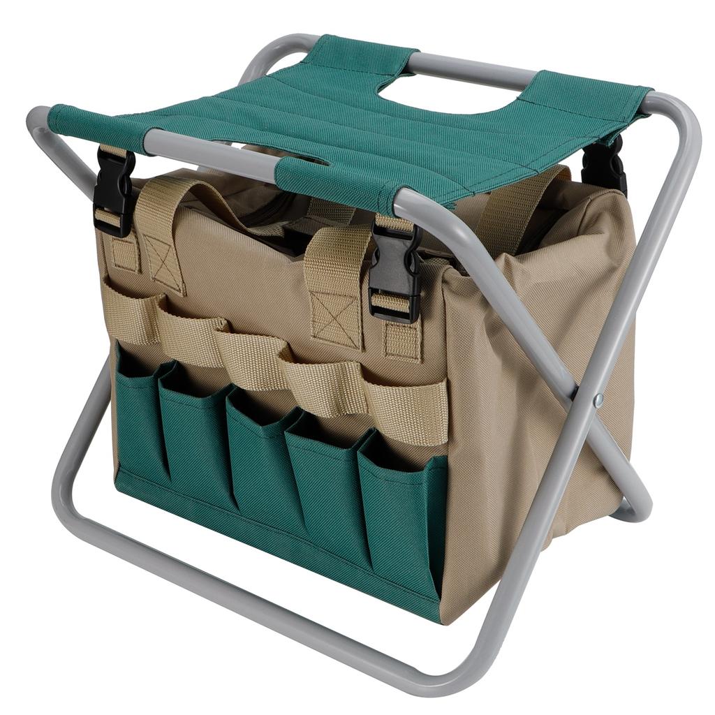 Multifunction Portable Folding Garden Stool Chair with Tool Bag for Outdoor Camping Supplies