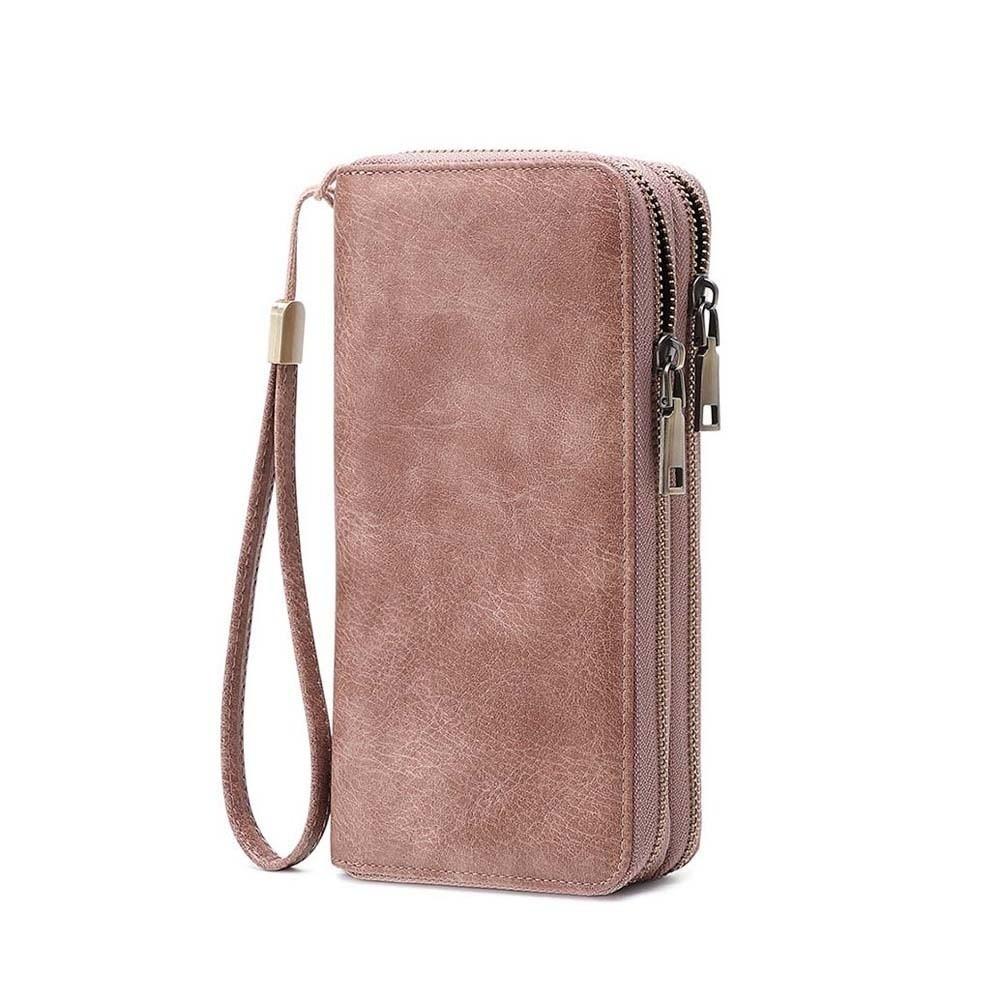Portable Leopard Print Long Wallet PVC Stripe Multiple Cards Purse Solid Color Korean Style PU Handheld Bag Dating