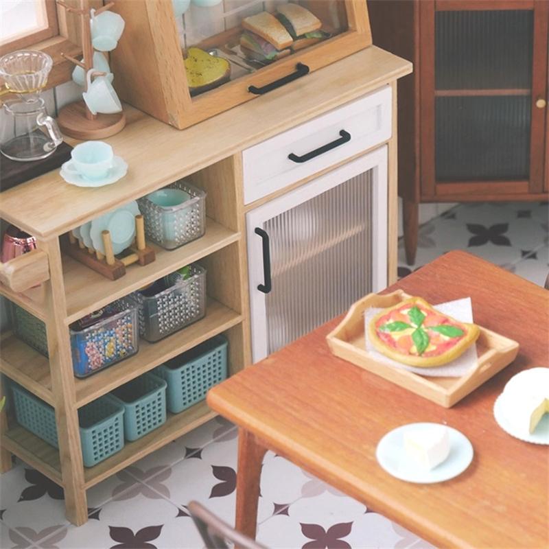 1:12 1:6 Dollhouse Miniature Storage Basket Laundry Basket Fruit Vegetable Food Storage Basket Home Decor Toy