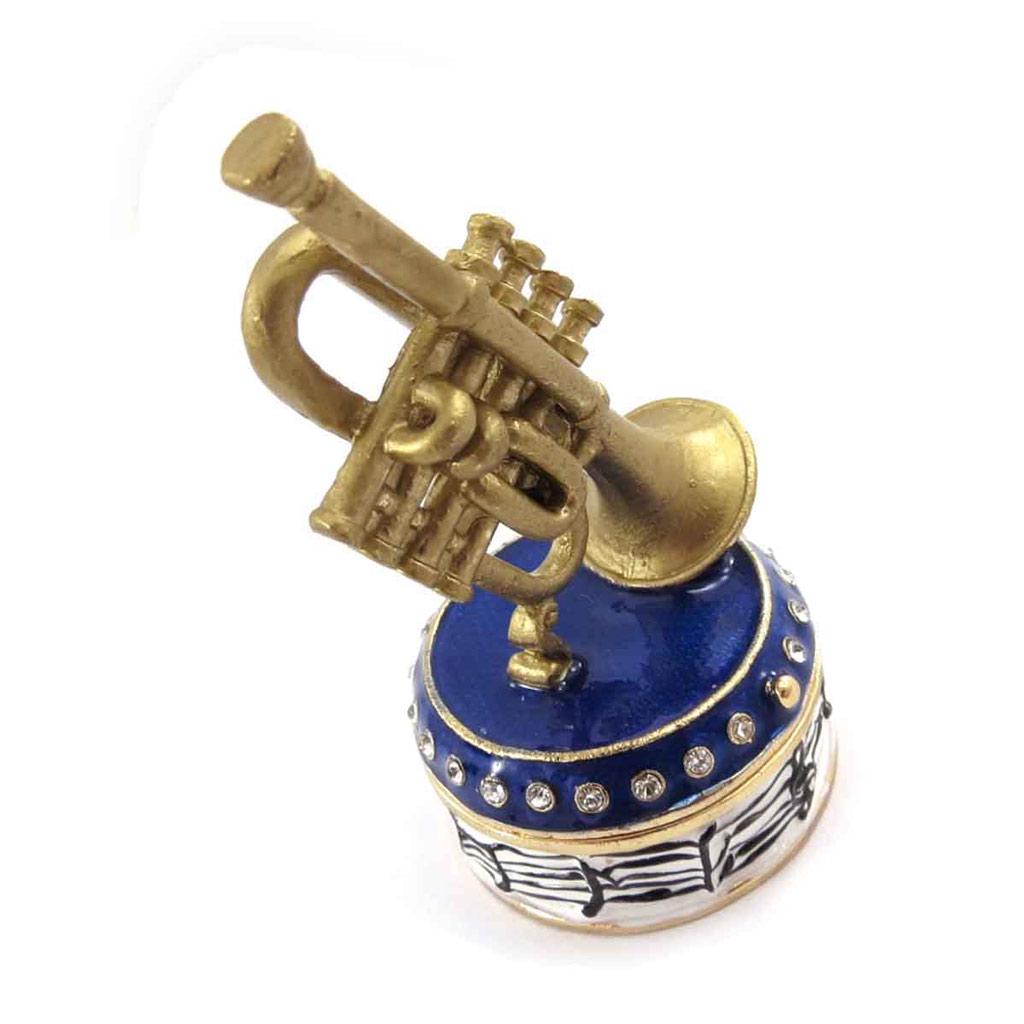 Les Trésors De Lily [J7385] - Golden Blue 'Trumpet' Jewelry Box