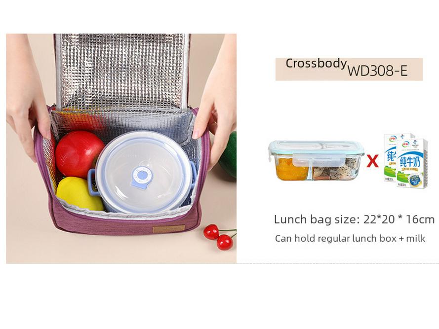 Thickened Insulated Round Lunch Bag - Portable, Large Capacity for Students and Outdoor Use