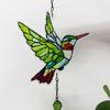 Glass Hummingbird Wind Chime Diamond Glass Crafts Hanging for Home Garden Courtyard Balcony Decoration Housewarming Gift