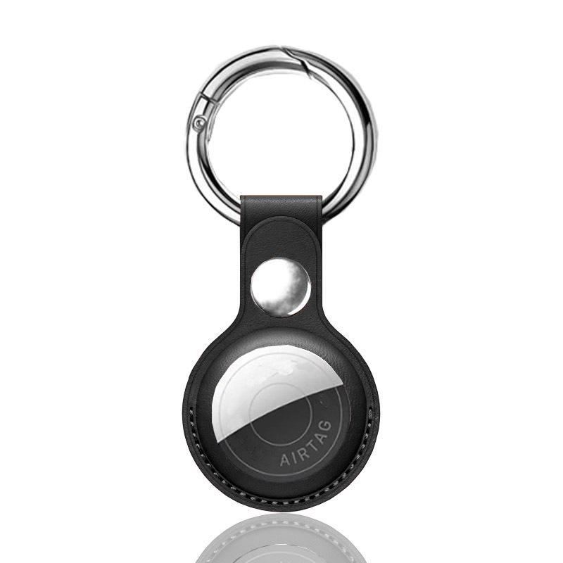 Apple AirTag Pet Tracker Protective Case with PU Leather and Finger Ring Buckle for Elderly - Anti-Lost Device