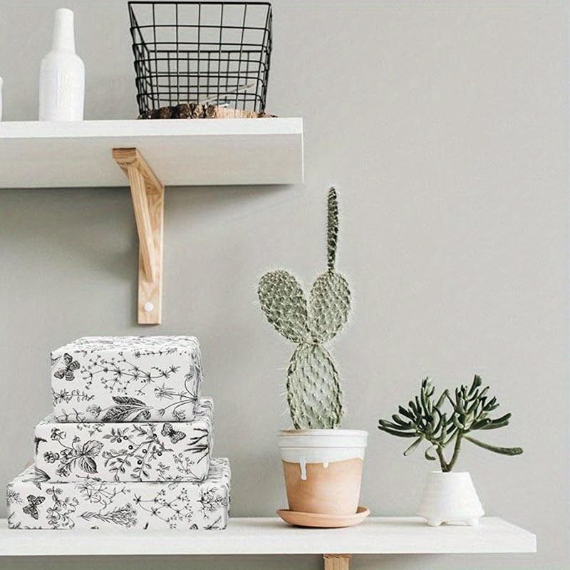 1 Set/50 Stück 13,77 * 19,68 Zoll schwarzes Wildblumen-Seidenpapier Retro-Wildblumenkunst-Seidenpapier, DIY-Handwerksgeschenkpapier