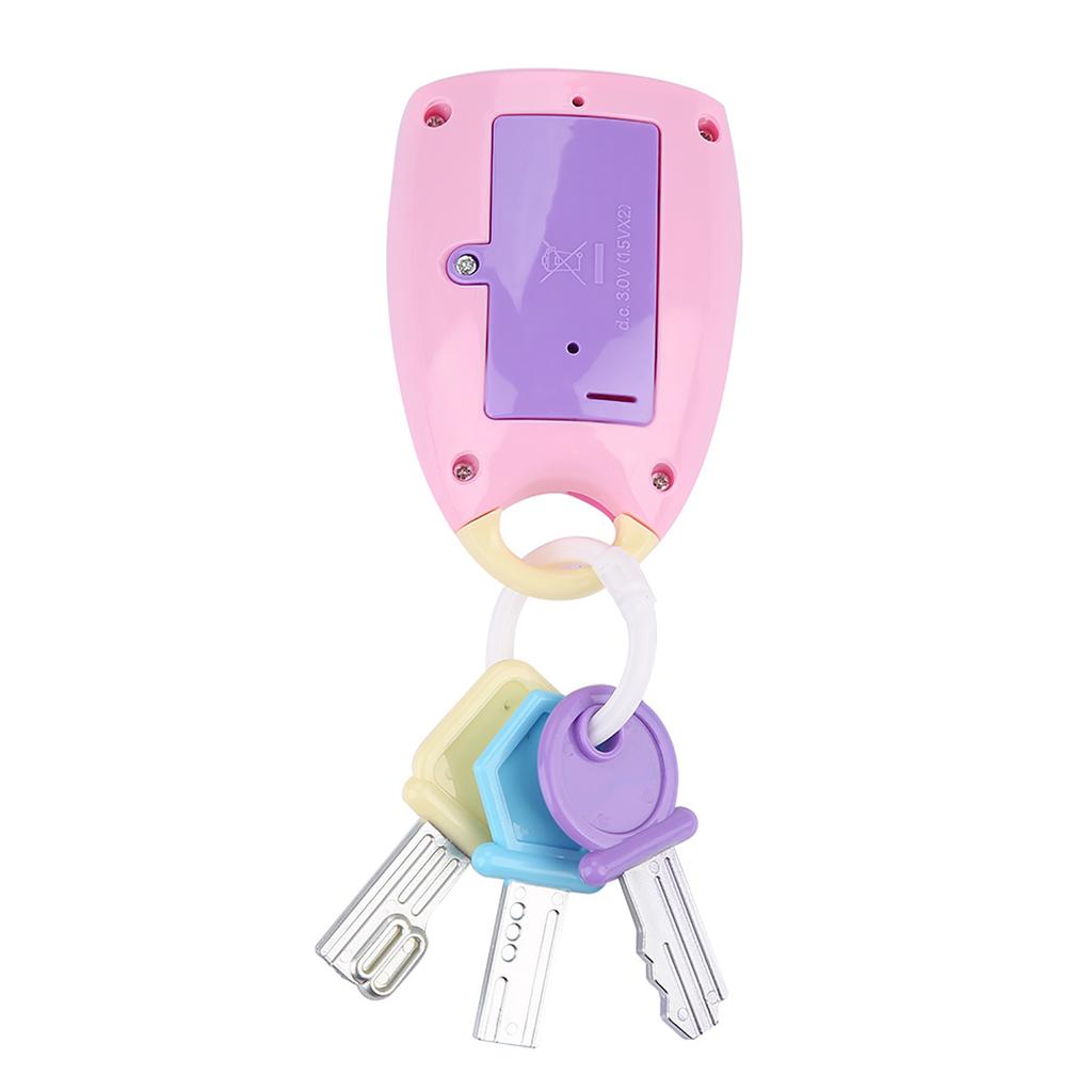 Baby Toy Smart Key Remote Car Control Musical   for Kids Education Toys(Pink)