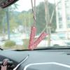 Rhinestone Bow Polymer Clay Rearview Mirror Ornament for Women
